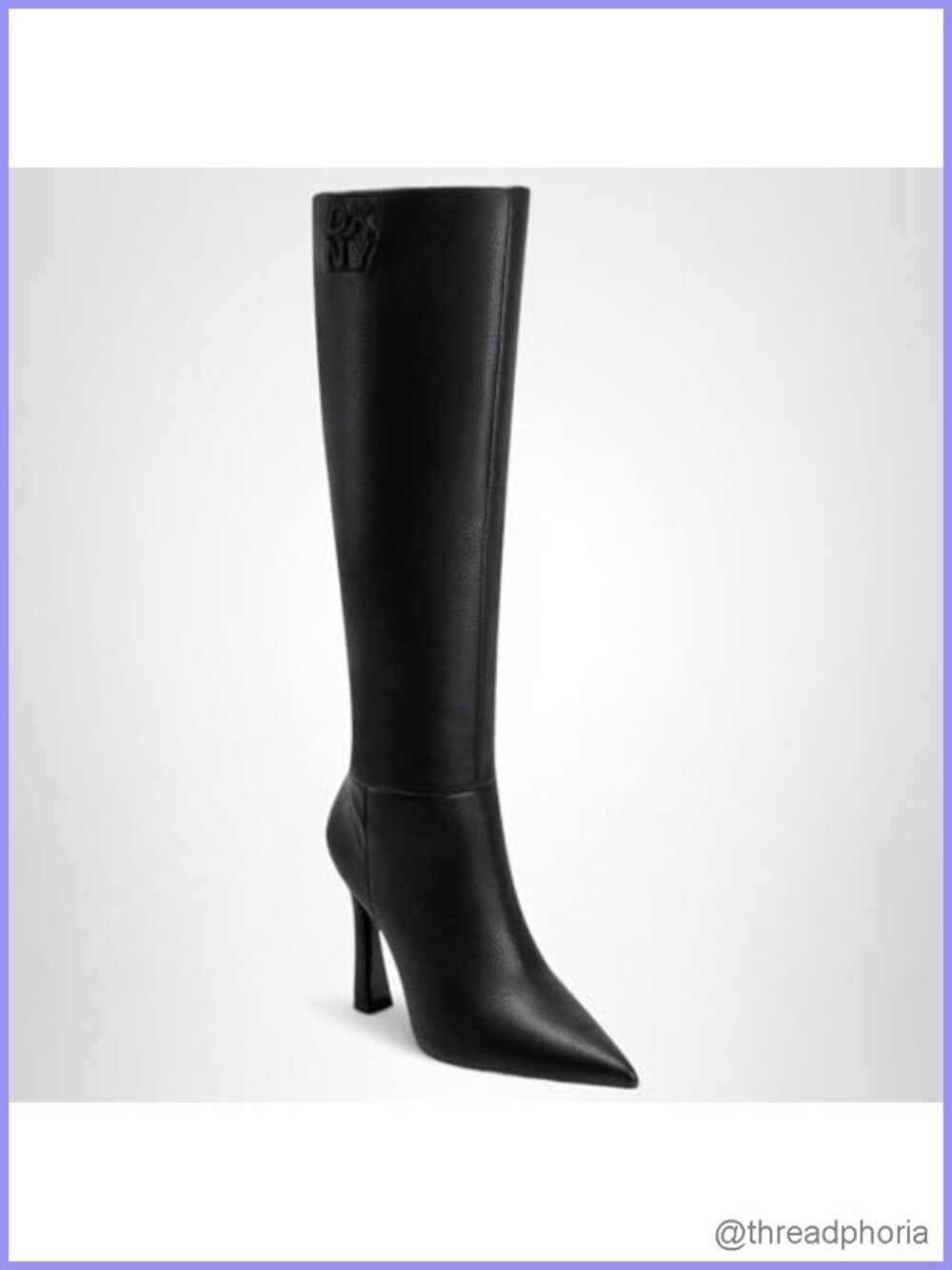 Knee High Heeled Boots Faux Leather Block Heel Square Toe Women's